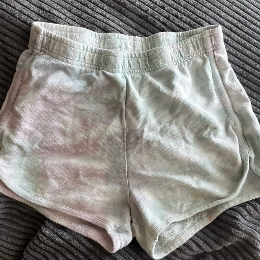 PacSun Pink and Green Athletic Shorts with Elastic Waistband